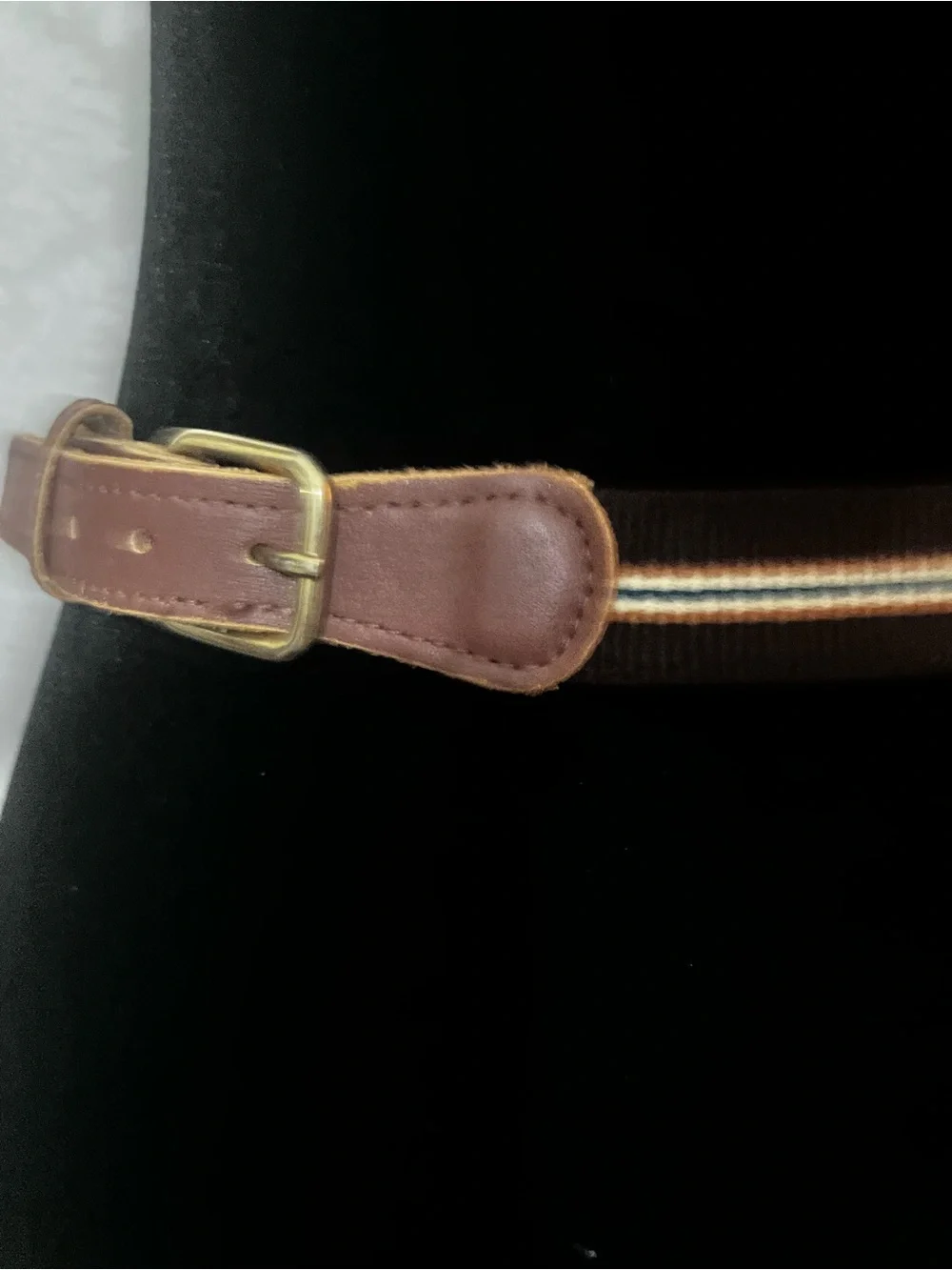 Grosgrain Ribbon Leather Tab Belt